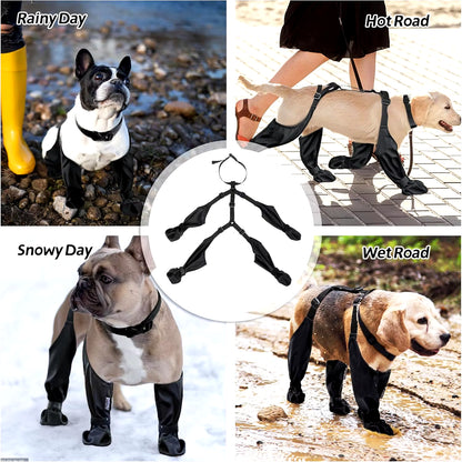 Outdoor Walking Dog Boot Leggings for Small Medium Large Dogs Suspender Boots Waterproof Snowy Dog Paw Protects Boot Covers