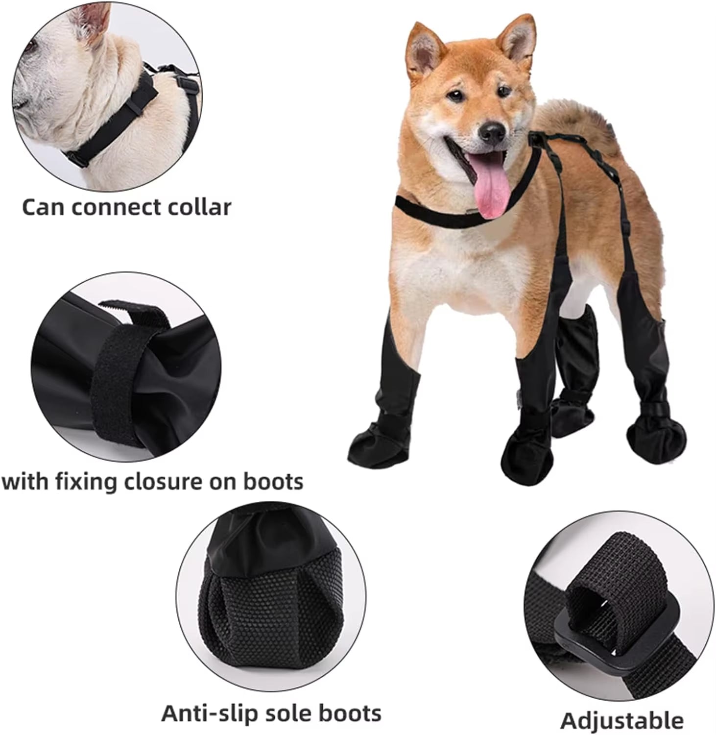 Outdoor Walking Dog Boot Leggings for Small Medium Large Dogs Suspender Boots Waterproof Snowy Dog Paw Protects Boot Covers