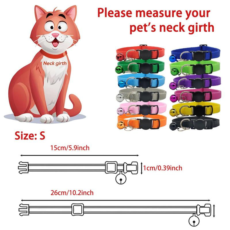 Colorful Breakaway Pet Collars, 12Pcs/Set Safety Buckle Puppy Collars Kitten Collar, Mixed Colors Nylon Pet Collars, Pet Stuff